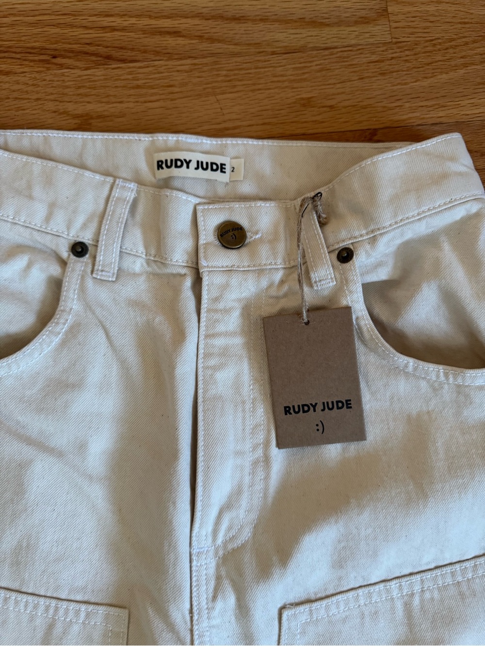 Rudy Jude Adult Utility Jean in Canvas Natural Sz 2 Custom 28” Inseam NWT - Picture 3 of 3